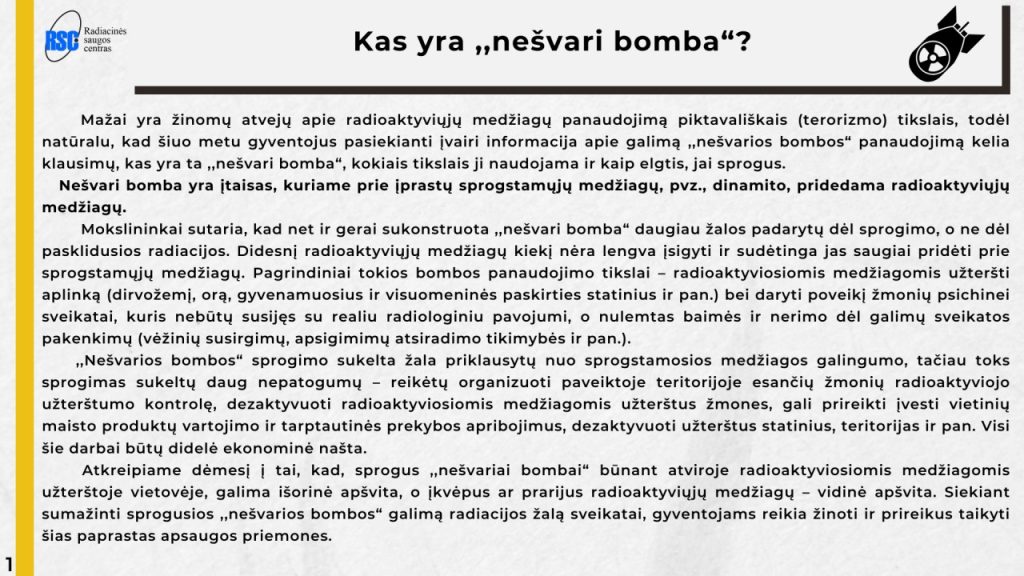 Kaip elgtis sprogus ,,nešvariai bombai“