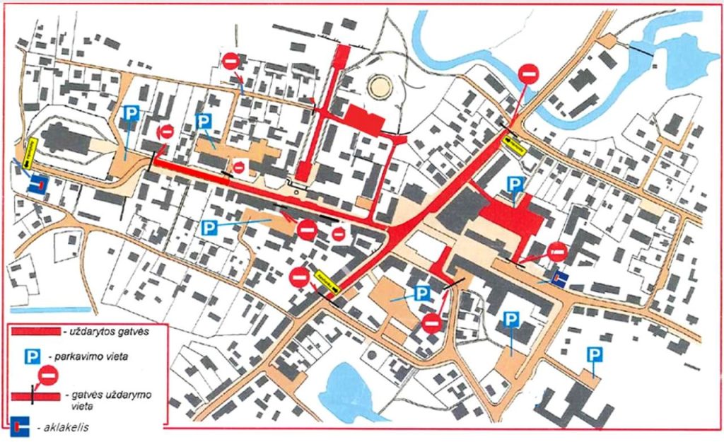 Eismo ribojimai miesto šventės metu, 2023-06-17