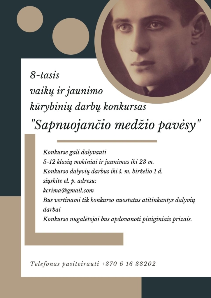 Kūrybinių darbų konkursas „Sapnuojančio medžio pavėsy“, skirtas poeto Vytauto Mačernio atminimui