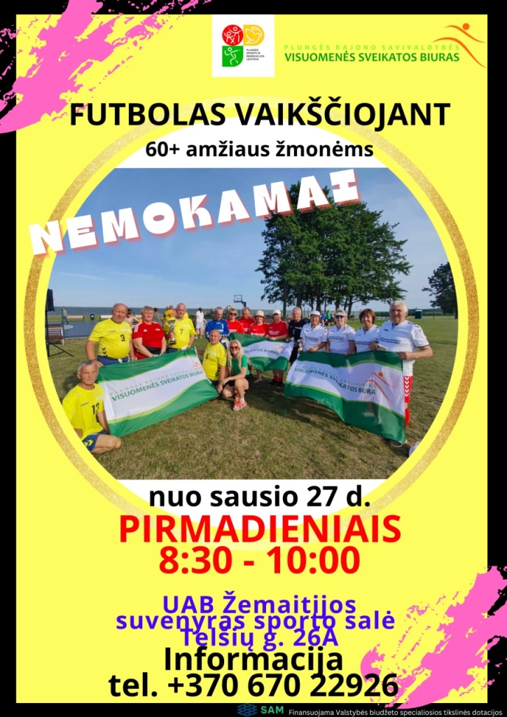 Futbolas vaikščiojant pirmadieniais Žemaitijos suvenyro sporto salėje