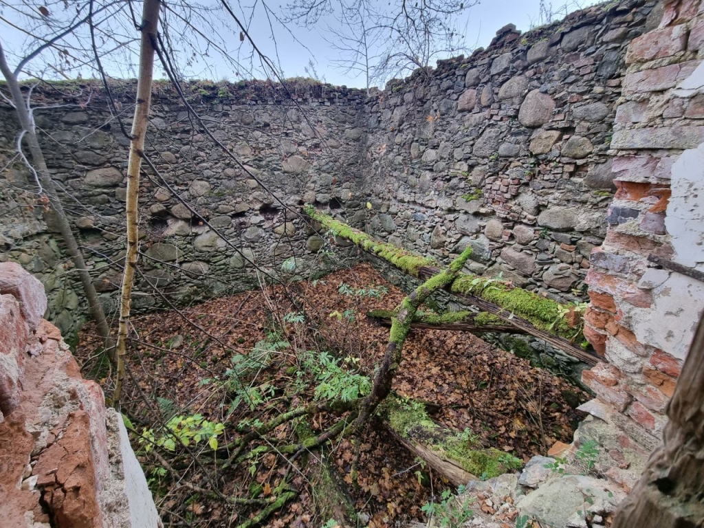 Šateikių dvaras, ledainė (pastato likučiai)